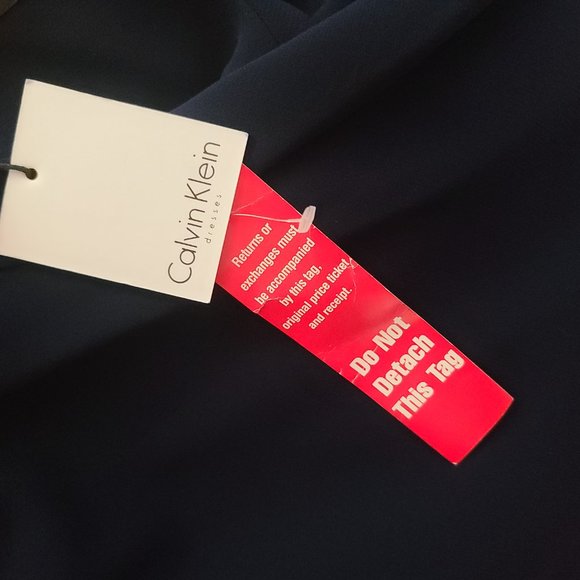 NWT Calvin Klein Navy Blue Formal Maxi Dress - Picture 5 of 13